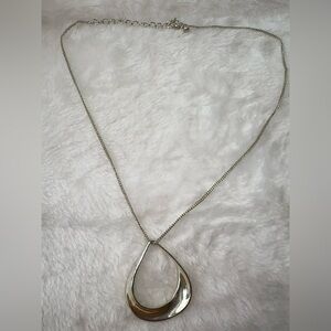Silver Teardrop Necklace adjustable up to 18 inches